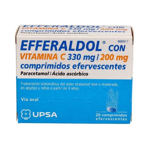 EFFERALDOL CON VITAMINA C 330 MG/200 MG 20 COMPRIMIDOS EFERVESCENTES