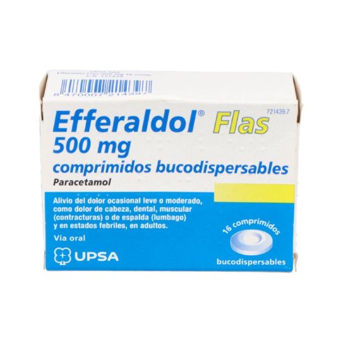EFFERALDOL FLAS 500 MG 16 COMPRIMIDOS BUCODISPERSABLES