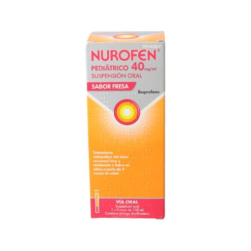 NUROFEN PEDIATRICO 40 MG/ML SUSPENSION ORAL 1 FRASCO 150 ML (SABOR FRESA)