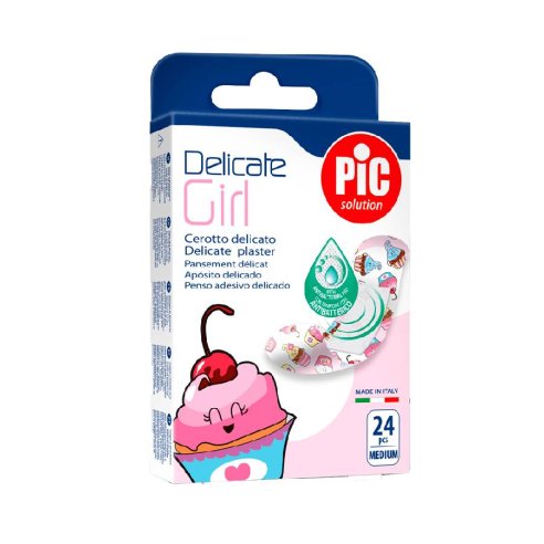 PIC DELICATE TNT ANTIBACTERIANO KIDS APOSITO ADHESIVO GIRLS 19 X 72 MM 24 APOSITOS