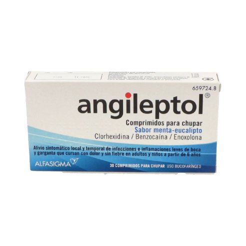 ANGILEPTOL 30 COMPRIMIDOS PARA CHUPAR (SABOR MENTA-EUCALIPTO)