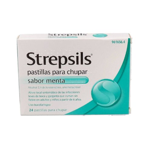 STREPSILS 24 PASTILLAS PARA CHUPAR (SABOR MENTA)