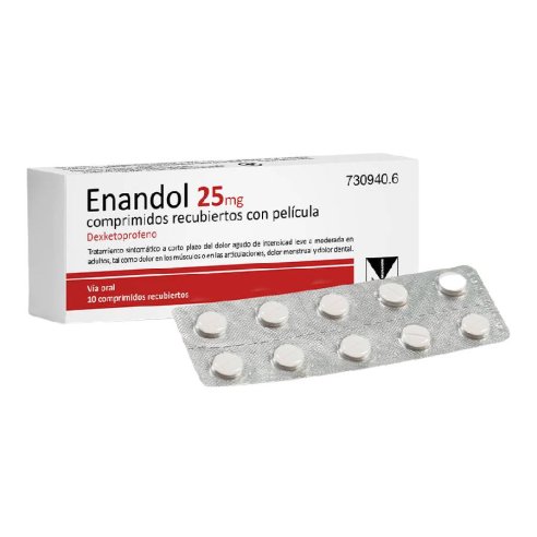 ENANDOL 25 MG 10 COMPRIMIDOS RECUBIERTOS